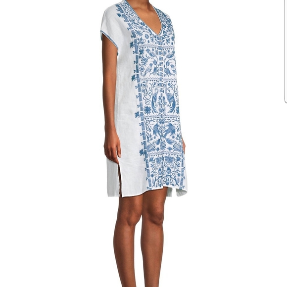 Harriet Button Down Tunic Linen Dress White - Picture 7 of 14